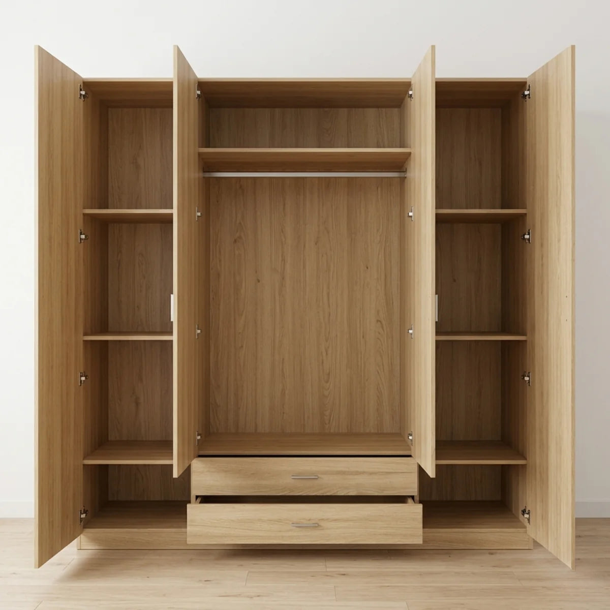 Armario madera 4 puertas 2 cajones