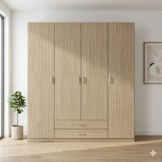 Armario madera 4 puertas 2 cajones